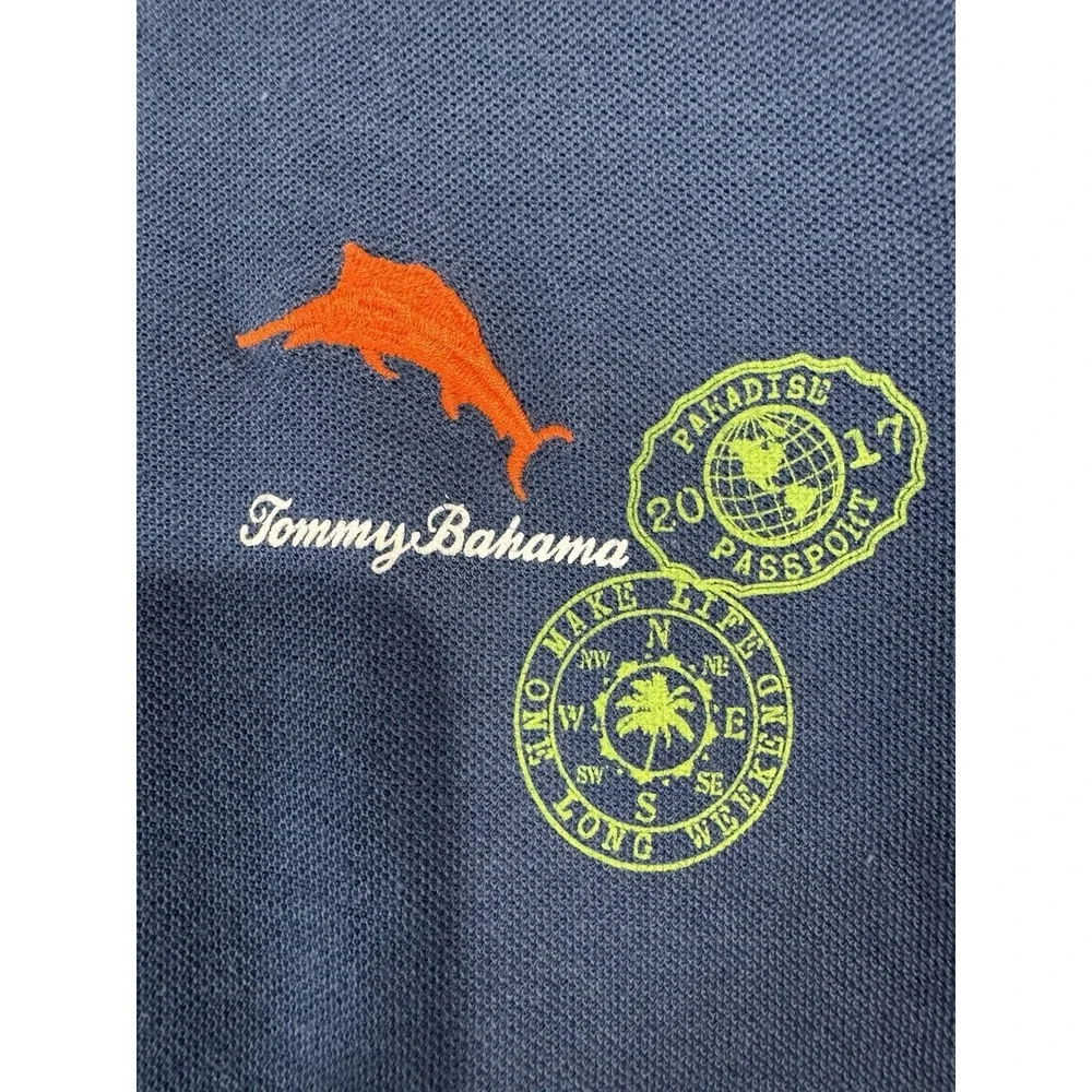 Tommy Bahama Polo Shirt Men's Palm Desert Logo Blue Size‎ Large